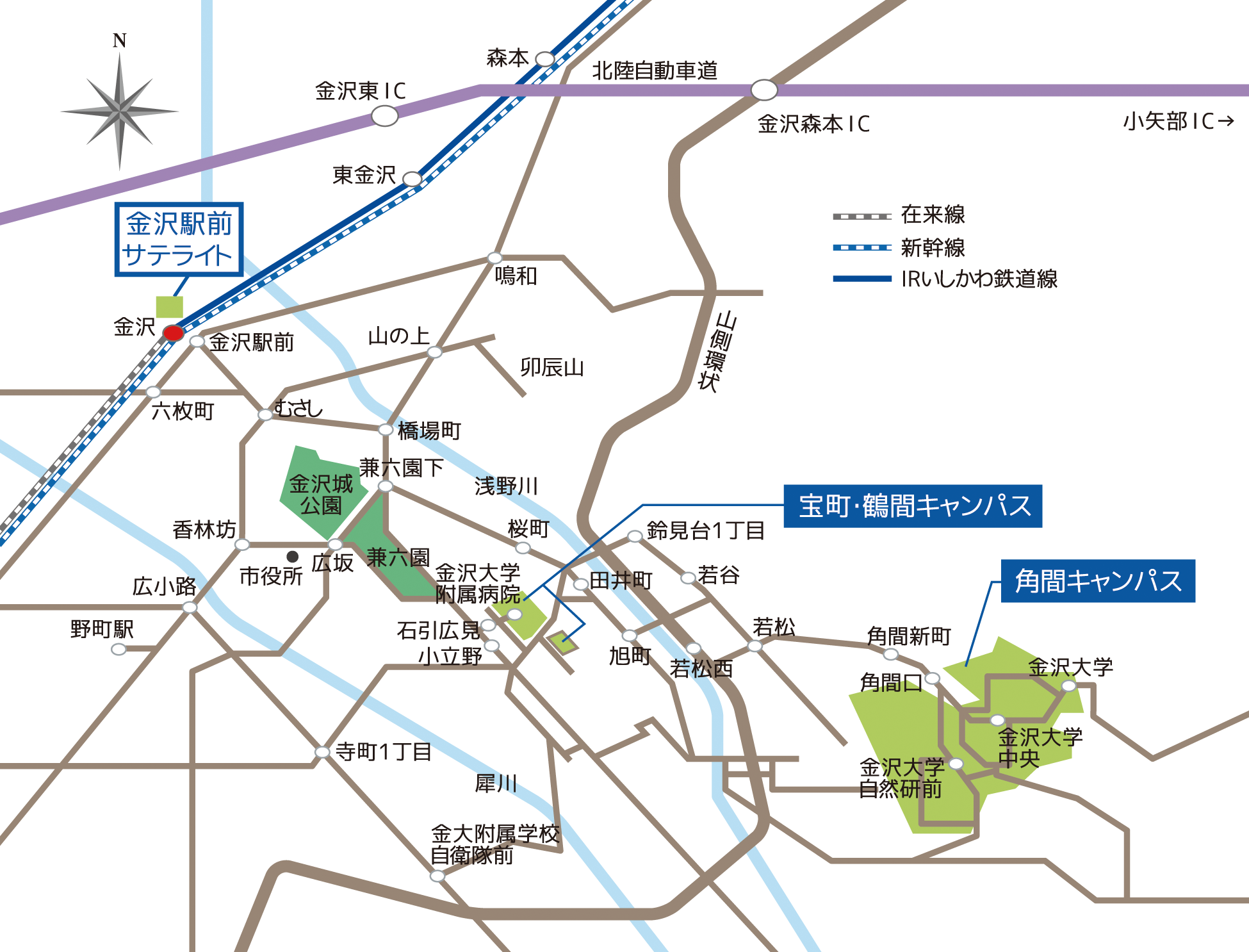 金沢市内案内図